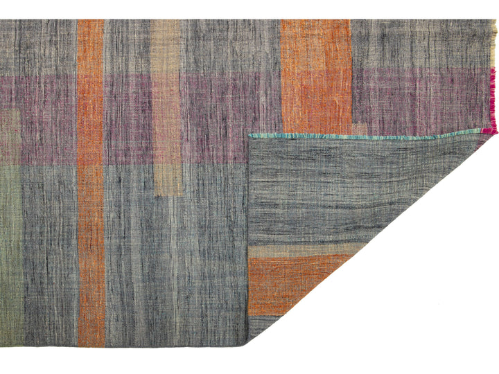 Modern Kilim Flatweave Wool Rug 8 X 11