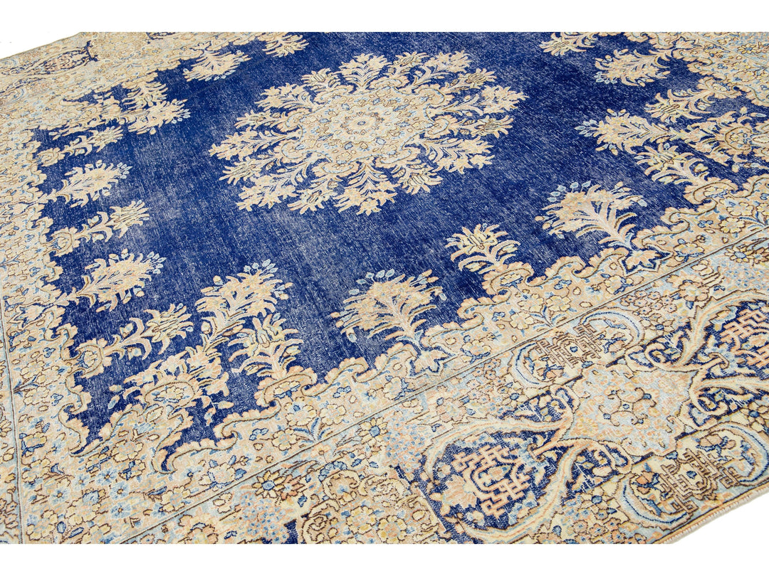 Antique Kerman Wool Rug  10 X 13