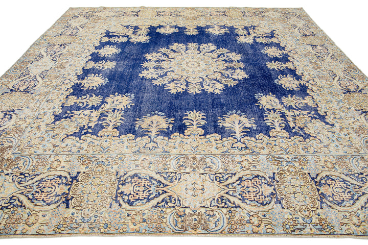 Antique Kerman Wool Rug  10 X 13