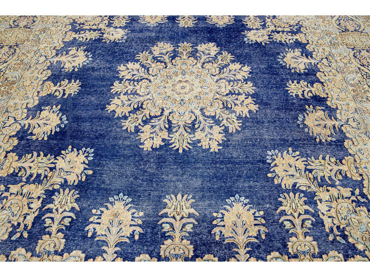 Antique Kerman Wool Rug  10 X 13