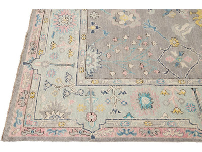 Modern Oushak Wool Rug 9 X 12