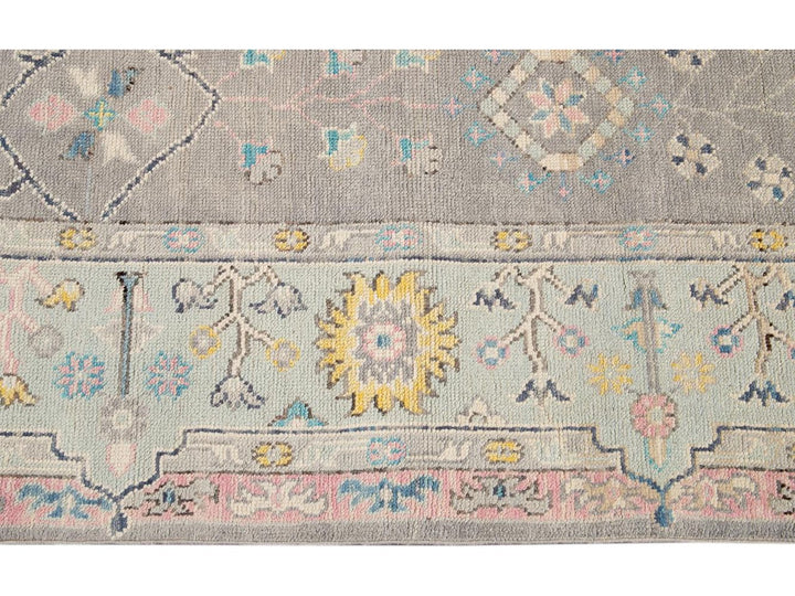 Modern Oushak Wool Rug 9 X 12