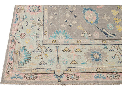 Modern Oushak Wool Rug 9 X 12