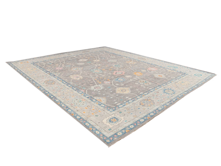 Modern Oushak Wool Rug 13 X 15