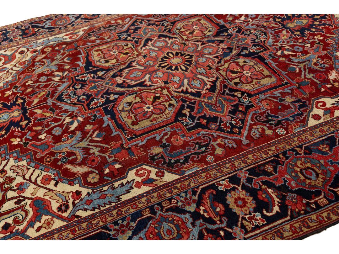 Antique Persian Serapi Wool Rug 9 X 11