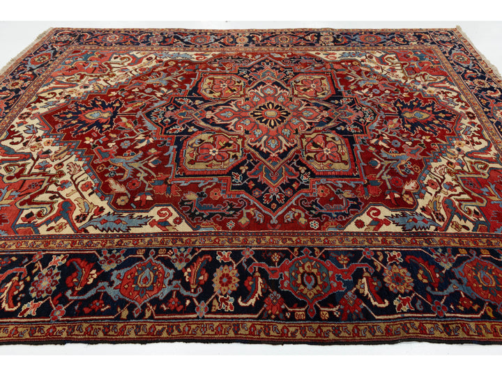 Antique Persian Serapi Wool Rug 9 X 11