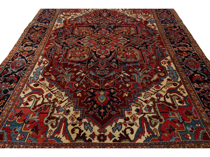 Antique Persian Serapi Wool Rug 9 X 11