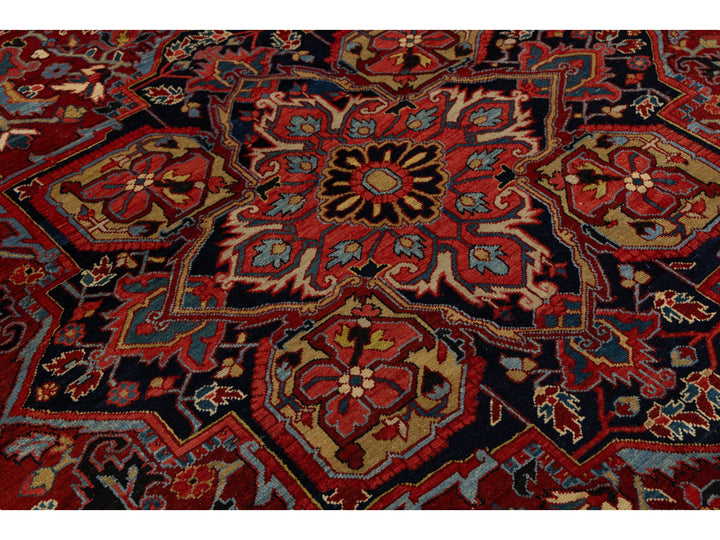 Antique Persian Serapi Wool Rug 9 X 11