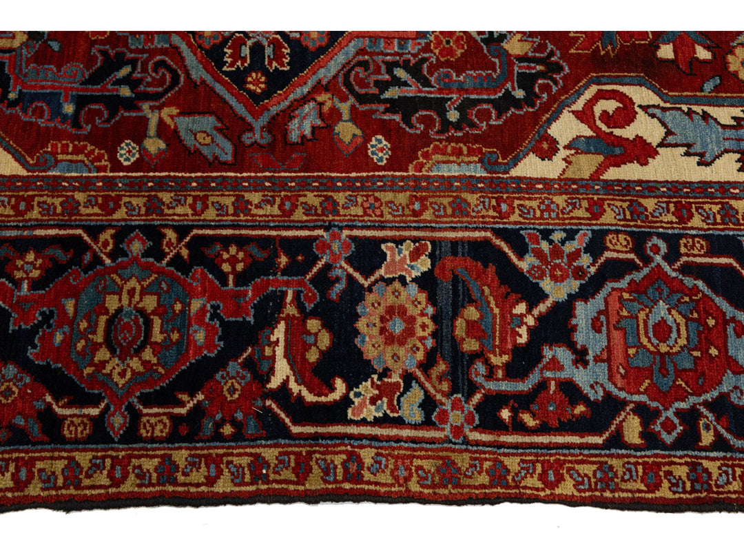 Antique Persian Serapi Wool Rug 9 X 11