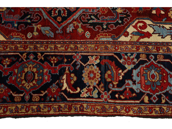 Antique Persian Serapi Wool Rug 9 X 11