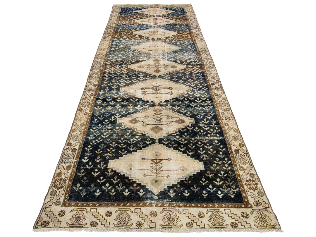Antique Malayer Wool Runner 4 X 14