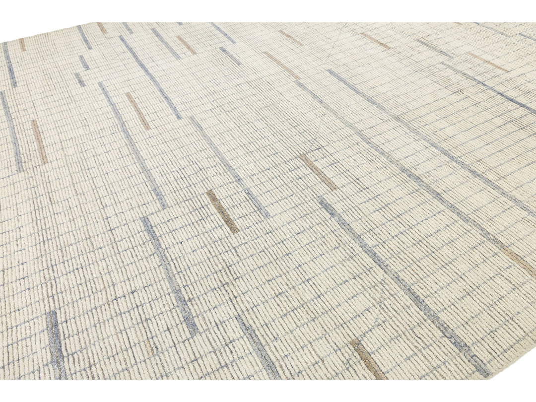 Modern Moroccan Wool Rug 12 X 15