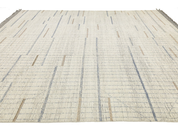 Modern Moroccan Wool Rug 12 X 15