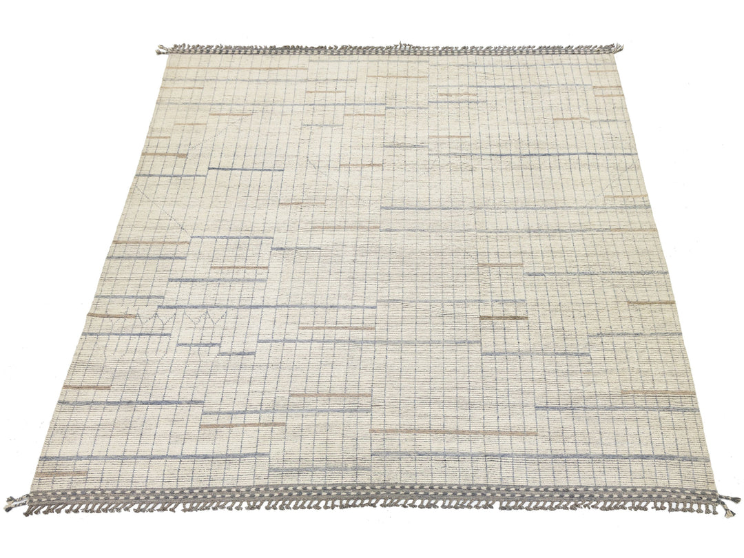 Modern Moroccan Wool Rug 12 X 15