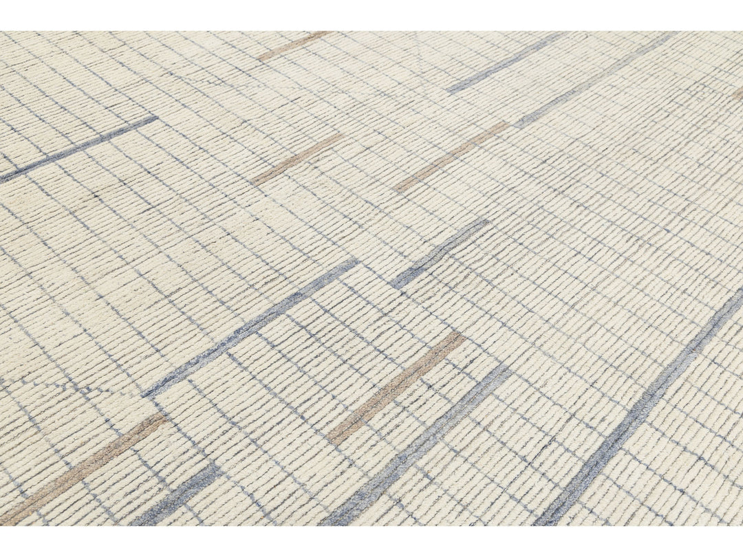 Modern Moroccan Wool Rug 12 X 15