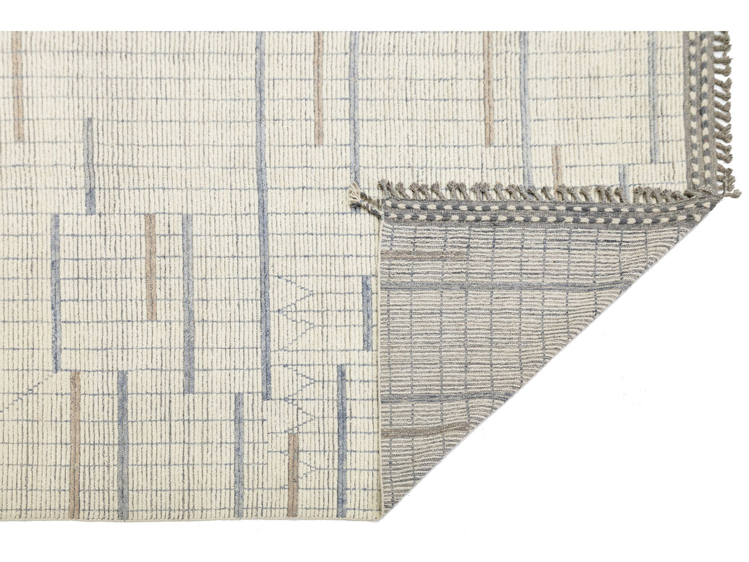Modern Moroccan Wool Rug 12 X 15