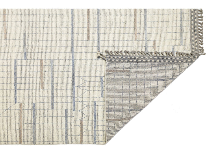 Modern Moroccan Wool Rug 12 X 15