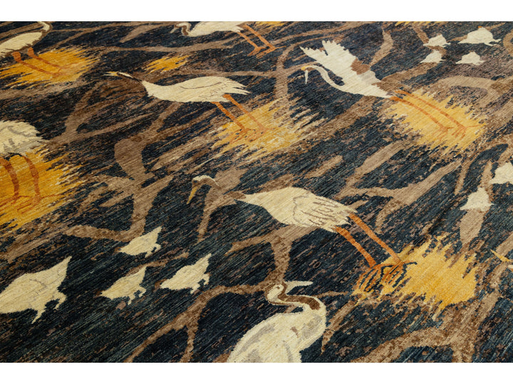 Modern Arts &amp; Crafts Wool Rug 10 X 14