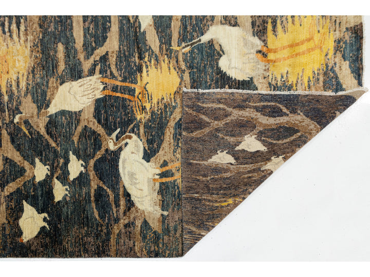Modern Arts &amp; Crafts Wool Rug 10 X 14