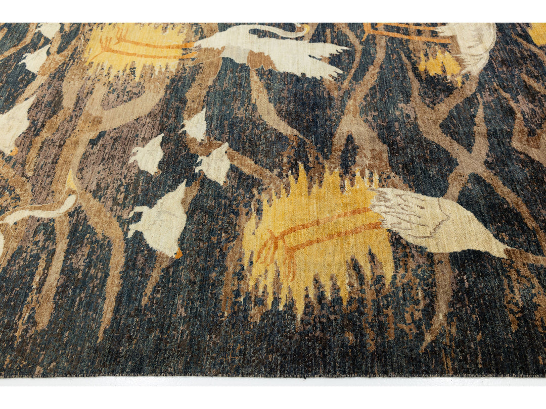 Modern Arts &amp; Crafts Wool Rug 10 X 14