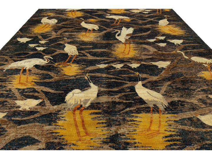Modern Arts &amp; Crafts Wool Rug 10 X 14