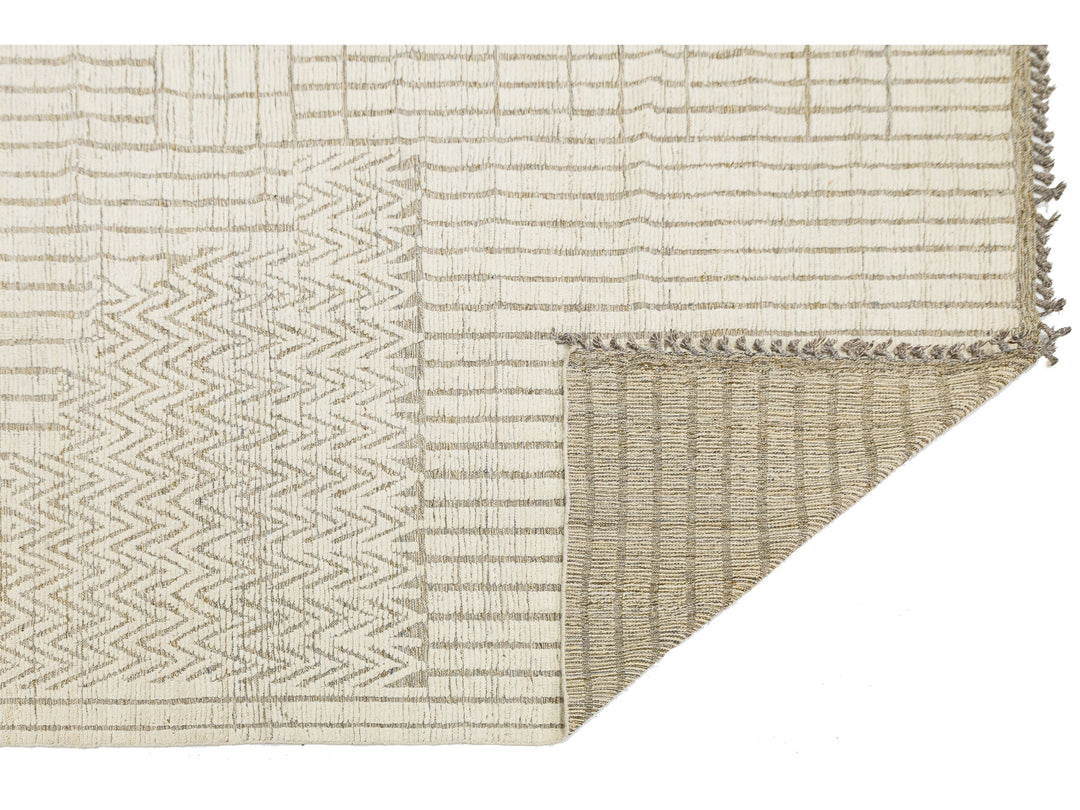 Modern Moroccan Wool Rug 12 X 15