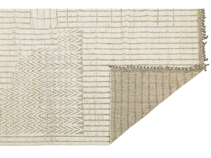 Modern Moroccan Wool Rug 12 X 15