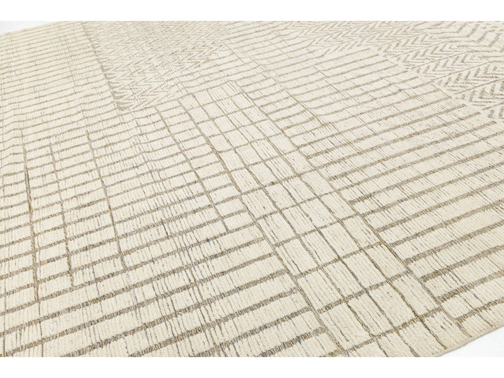 Modern Moroccan Wool Rug 12 X 15
