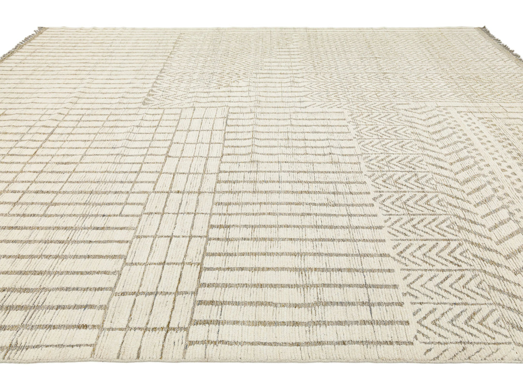 Modern Moroccan Wool Rug 12 X 15