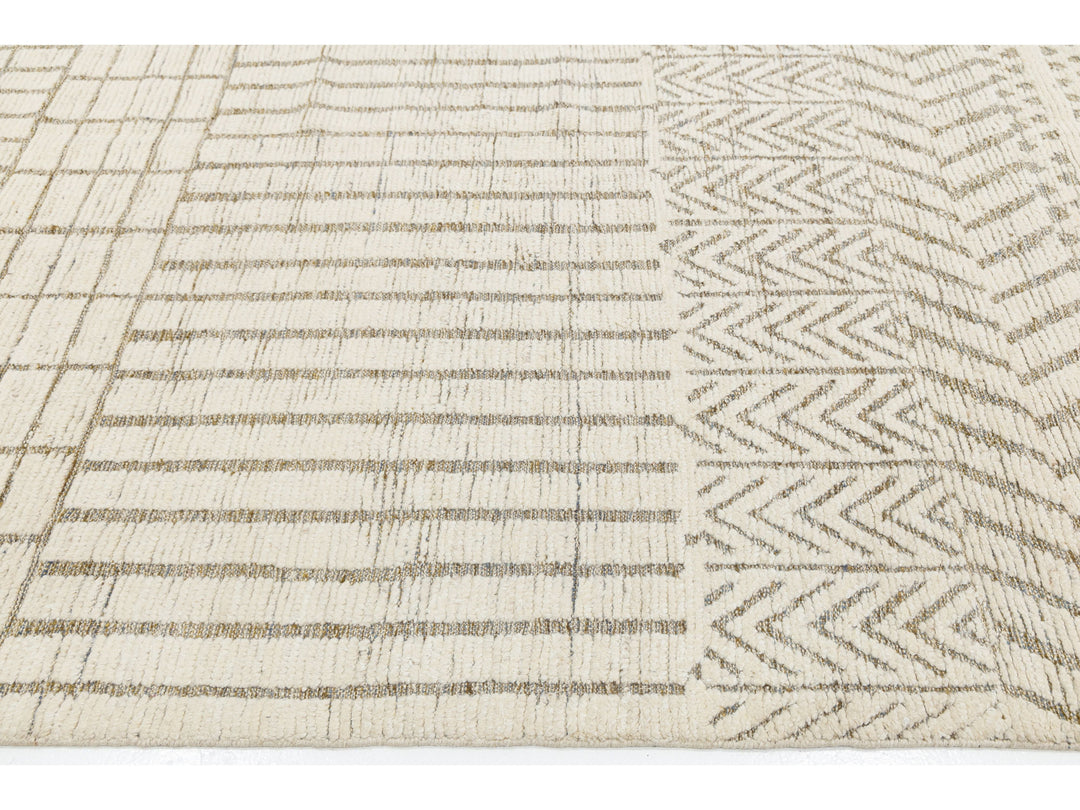 Modern Moroccan Wool Rug 12 X 15