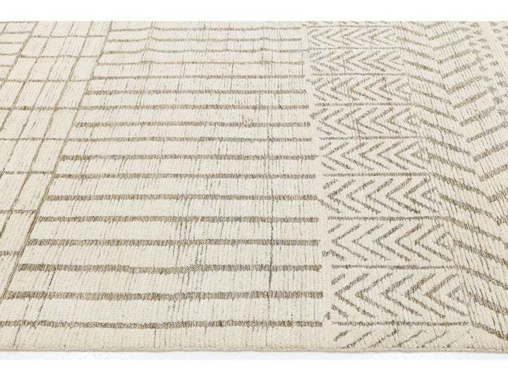 Modern Moroccan Wool Rug 12 X 15