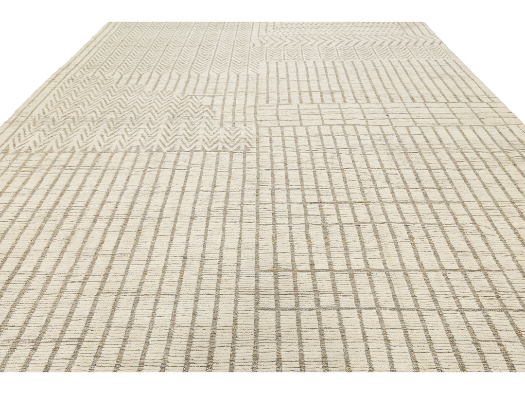 Modern Moroccan Wool Rug 12 X 15