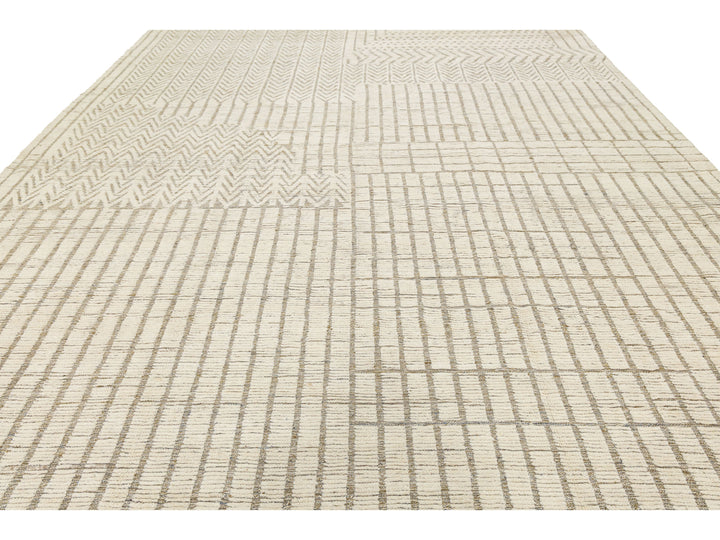 Modern Moroccan Wool Rug 12 X 15