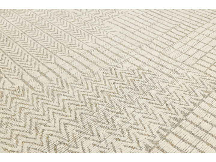Modern Moroccan Wool Rug 12 X 15