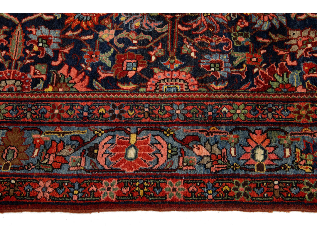 Antique Persian Bidjar Wool Rug 9 X 21