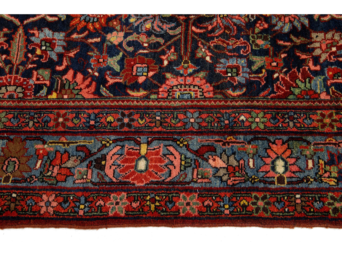 Antique Persian Bidjar Wool Rug 9 X 21