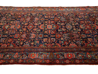 Antique Persian Bidjar Wool Rug 9 X 21