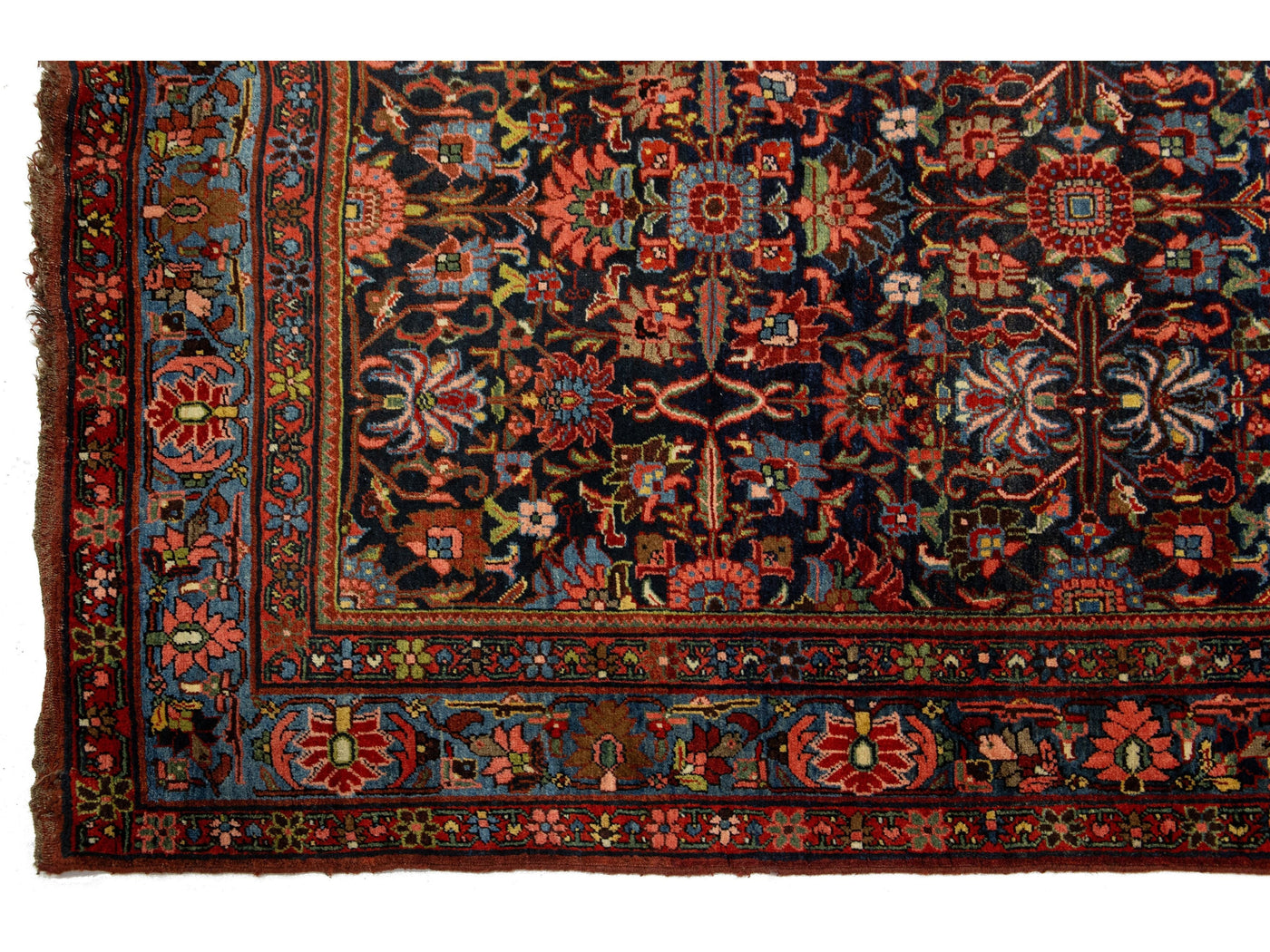 Antique Persian Bidjar Wool Rug 9 X 21