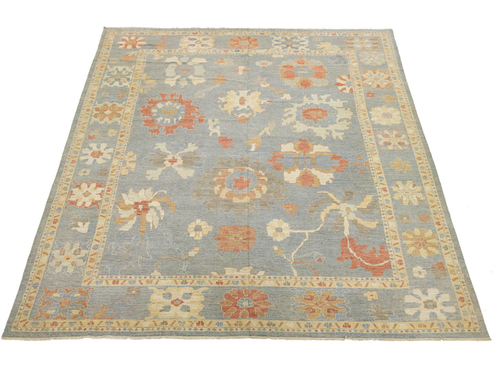 Modern Oushak Wool Rug 14 X 17