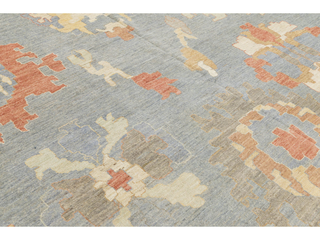 Modern Oushak Wool Rug 14 X 17