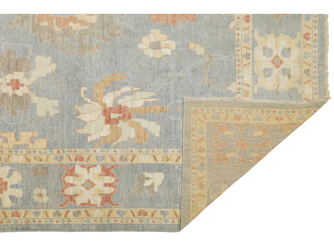Modern Oushak Wool Rug 14 X 17