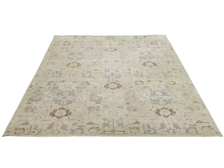 Modern Oushak Wool Rug 13 X 17