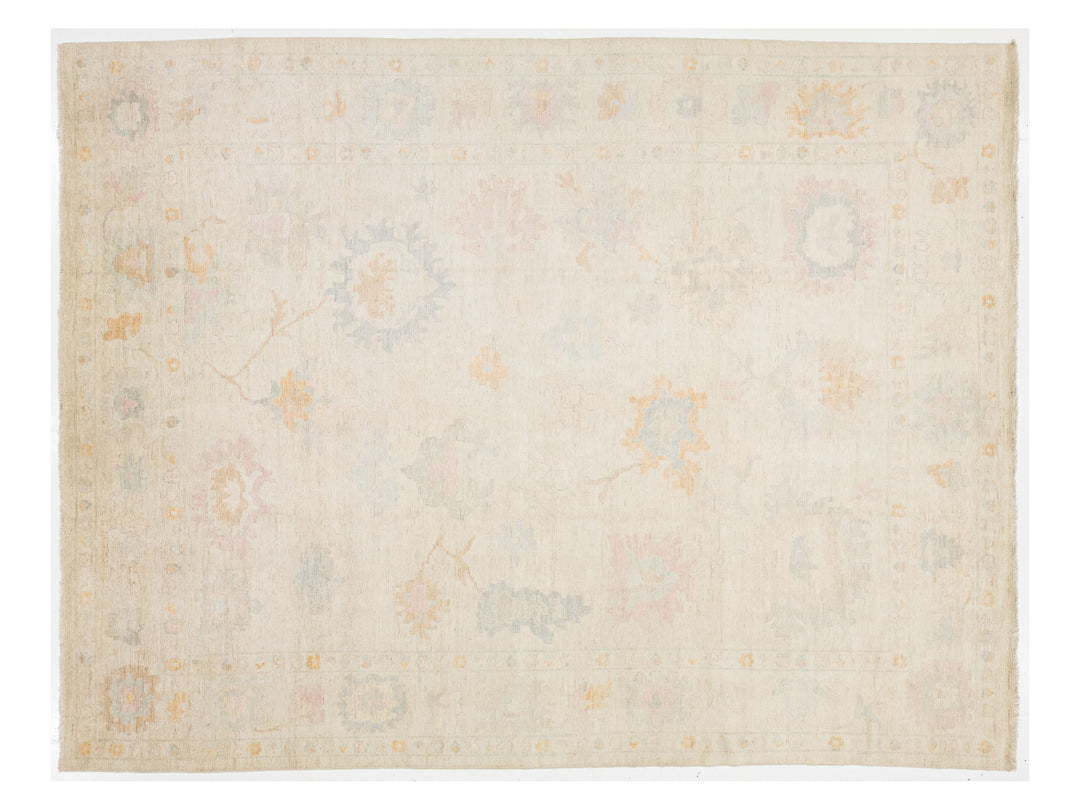Modern Oushak Wool Rug 12 X 15