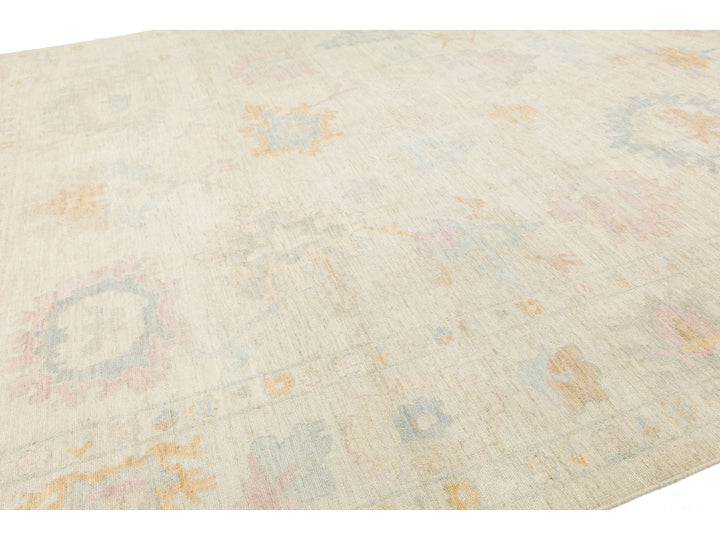 Modern Oushak Wool Rug 12 X 15