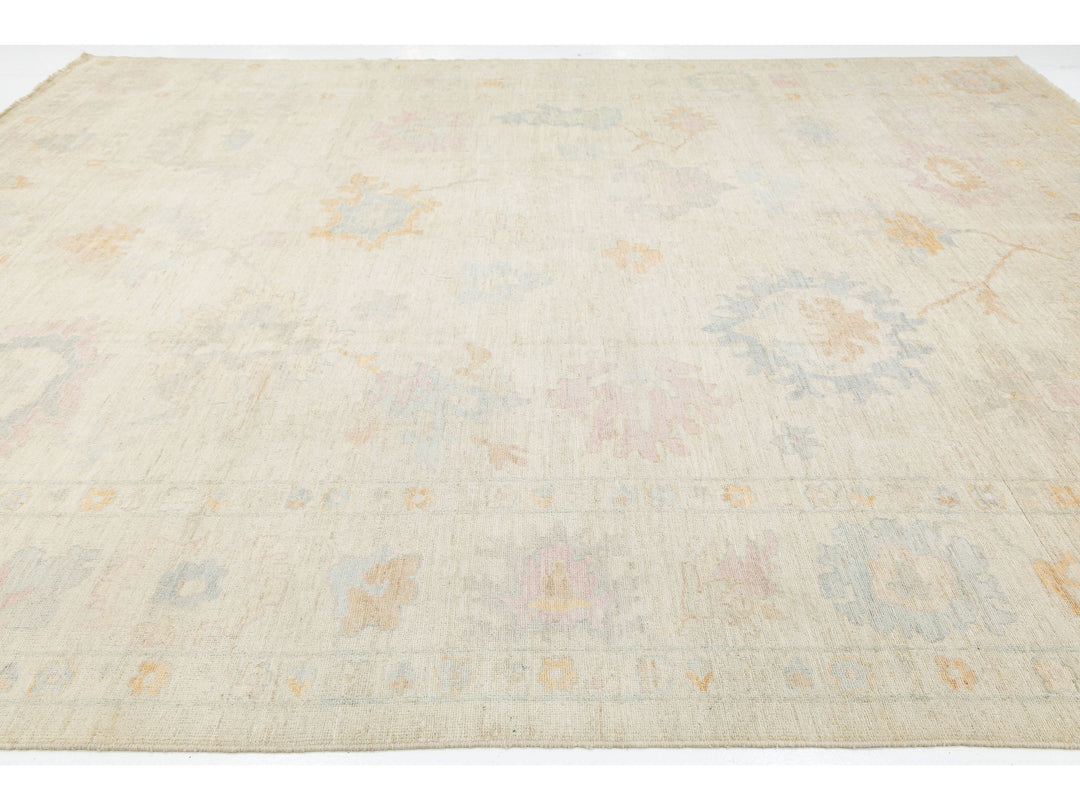 Modern Oushak Wool Rug 12 X 15