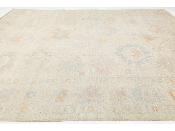 Modern Oushak Wool Rug 12 X 15