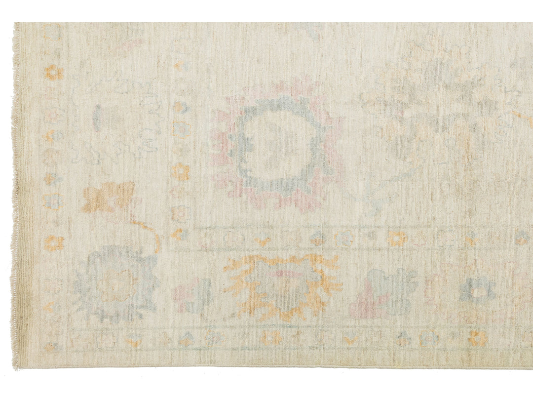 Modern Oushak Wool Rug 12 X 15