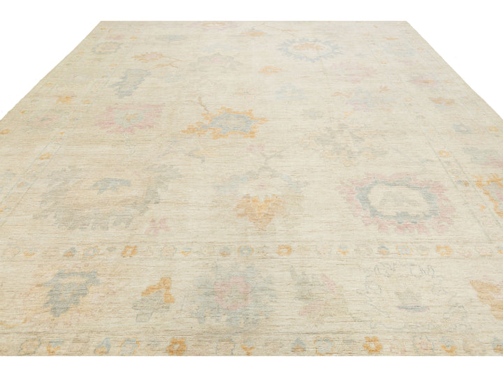 Modern Oushak Wool Rug 12 X 15