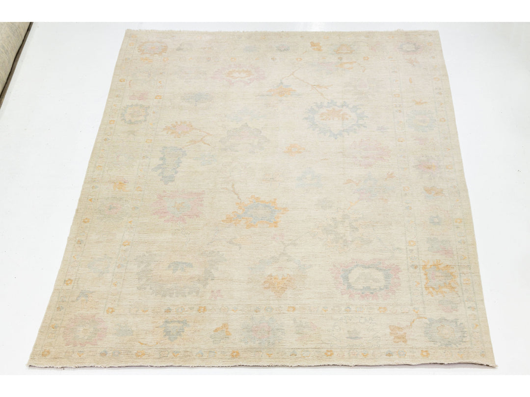 Modern Oushak Wool Rug 12 X 15