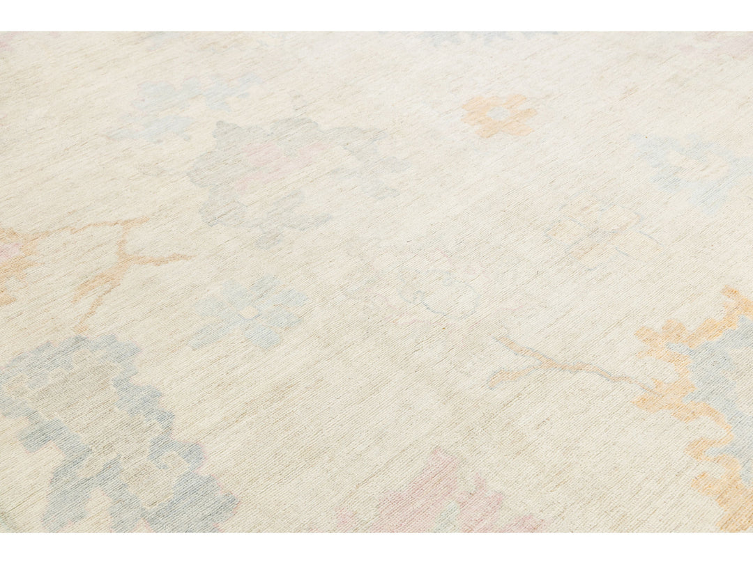 Modern Oushak Wool Rug 12 X 15